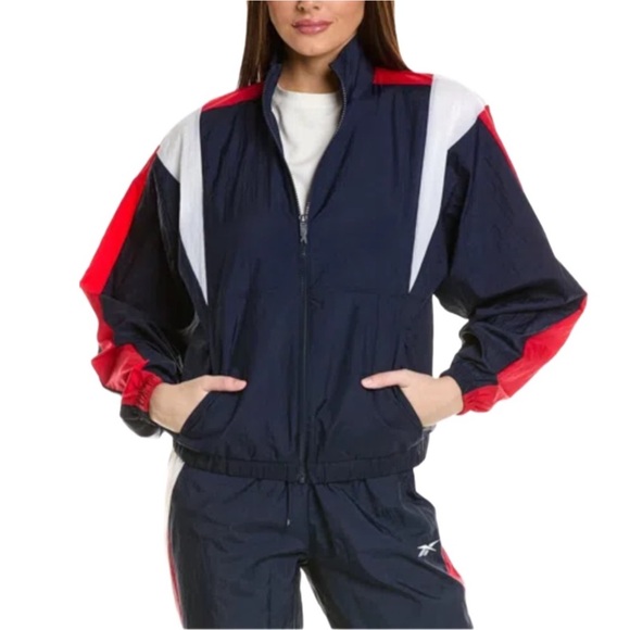 Reebok Jackets & Blazers - Reebok Women's Navy, Red, and White Jacket